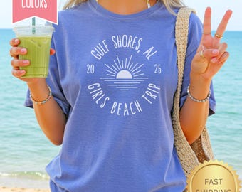 Custom Girls Trip Shirt, Personalized Girls Beach Vacation Tee, Girls Trip Favors, Comfort Colors Girls Trip Shirt Matching Travel T-Shirts