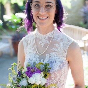 Purple Wedding Dress, Lace Wedding Dress, Vintage Style Wedding Dress, Keyhole Back Wedding Dress, Unique Wedding Dress Lucy image 2