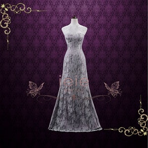 Purple Wedding Dress, Lace Wedding Dress, Vintage Style Wedding Dress, Keyhole Back Wedding Dress, Unique Wedding Dress Lucy image 1