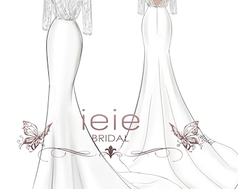 Wedding Dress Sketch Etsy