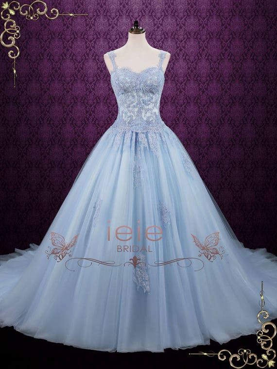 blue princess wedding dress