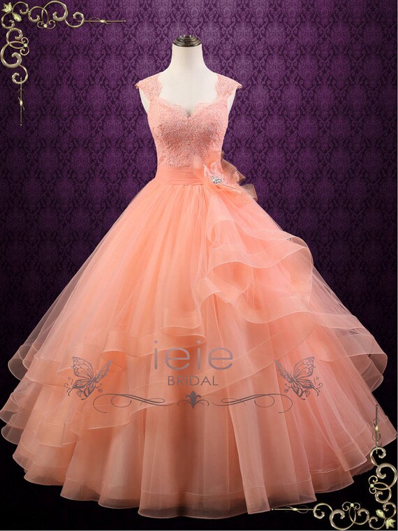 peach colour gown