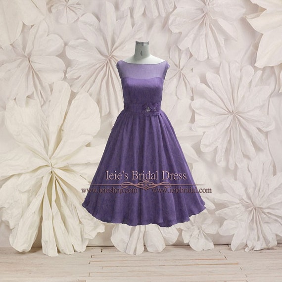 Tea Length Chiffon Modest Wedding Dress