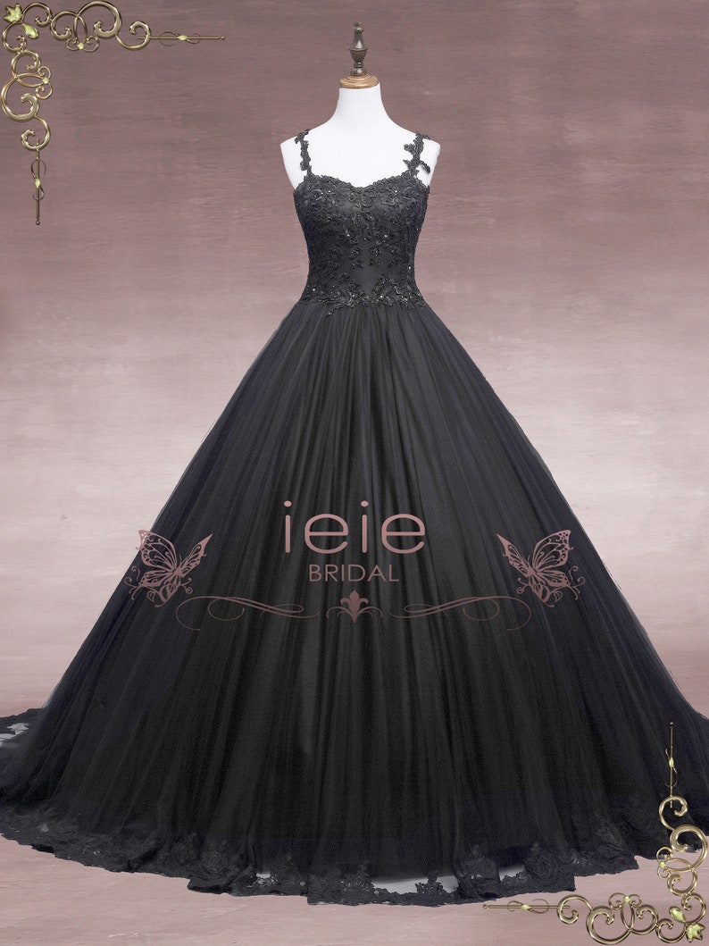 Black Lace Ball Gown Wedding Dress Black Wedding Dress Etsy