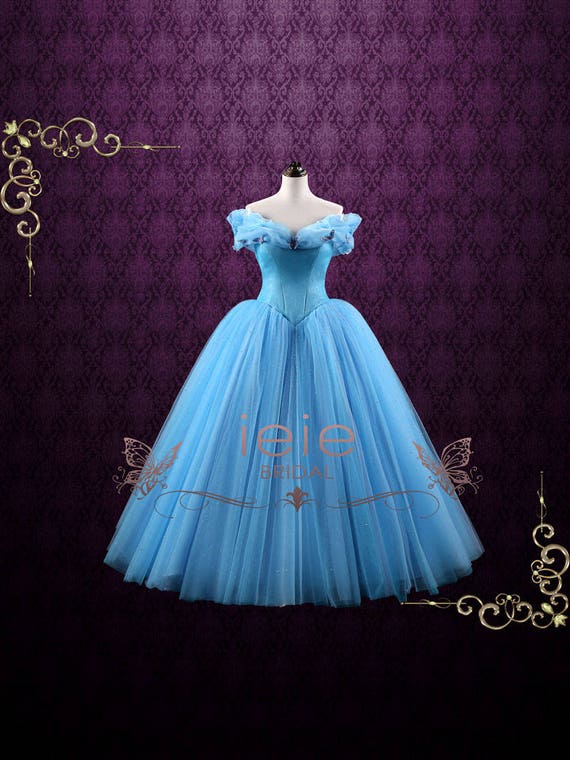 Cinderella Blue Ball Gown Evening Dress ...