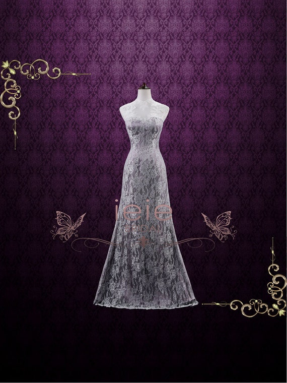 Purple Wedding Dress Lace Wedding Dress Vintage Style Etsy