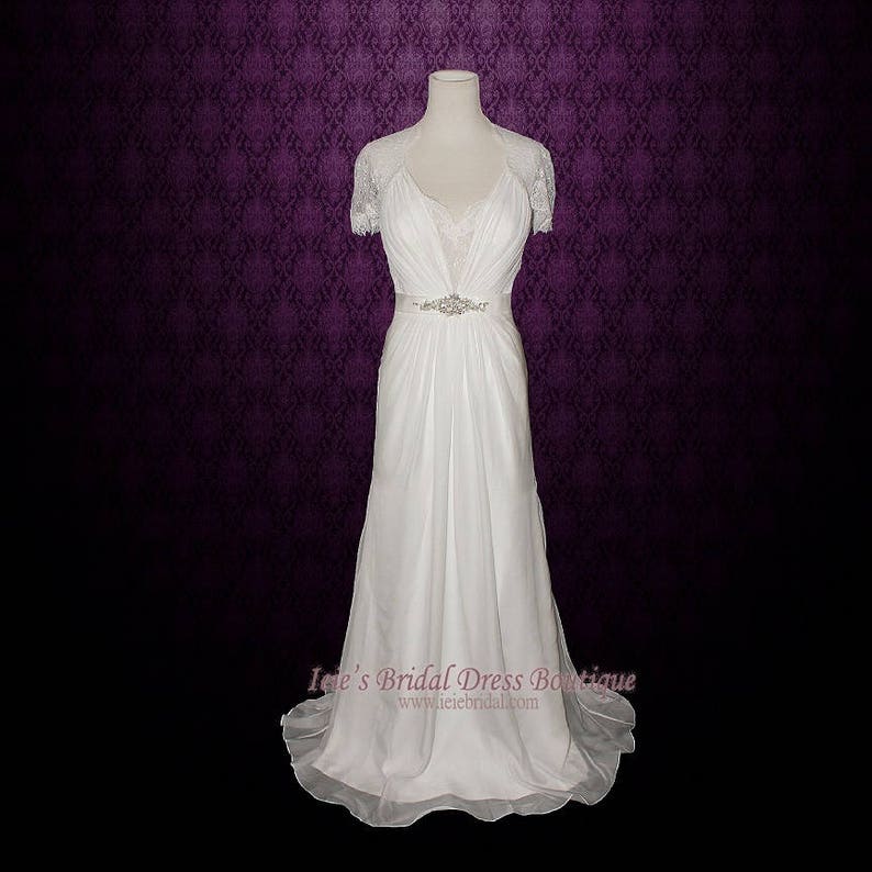Wedding Dress, Boho Wedding Dress, Silk Wedding Dress, Vintage Style Chiffon Wedding Dress, Goddess Wedding Dress Ashley image 3