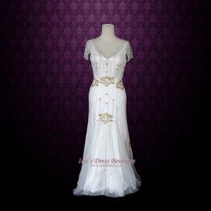 Boho Wedding Dress, Vintage Inspired Wedding Dress, Glamorous 1920's Wedding Dress, Hippie Wedding Dress, Unique Wedding Dress Anabel image 2