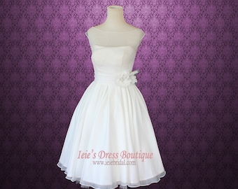 Wedding Lace Dress with Scalloped Keyhole Custom Made Tea
