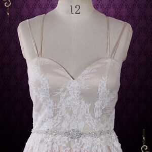 Vintage Style Champagne Lace Wedding Dress Custom Lace Wedding Dress ...