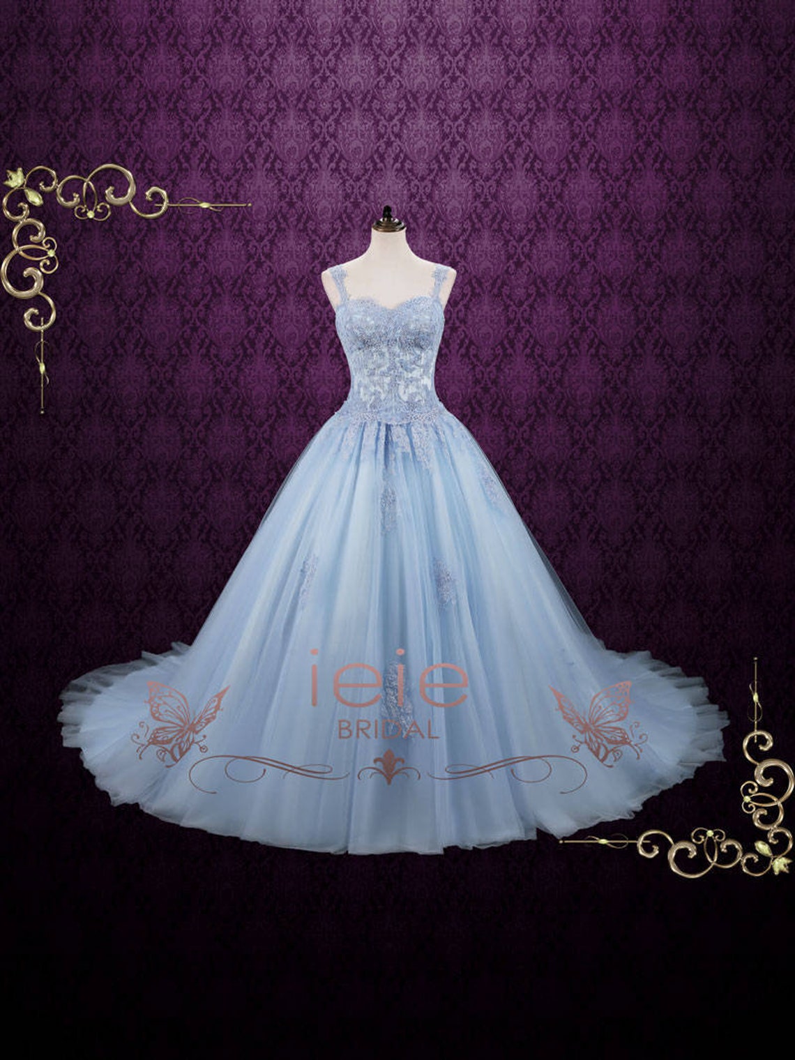 Blue Wedding Dress Cinderella Wedding Dress Princess Wedding - Etsy