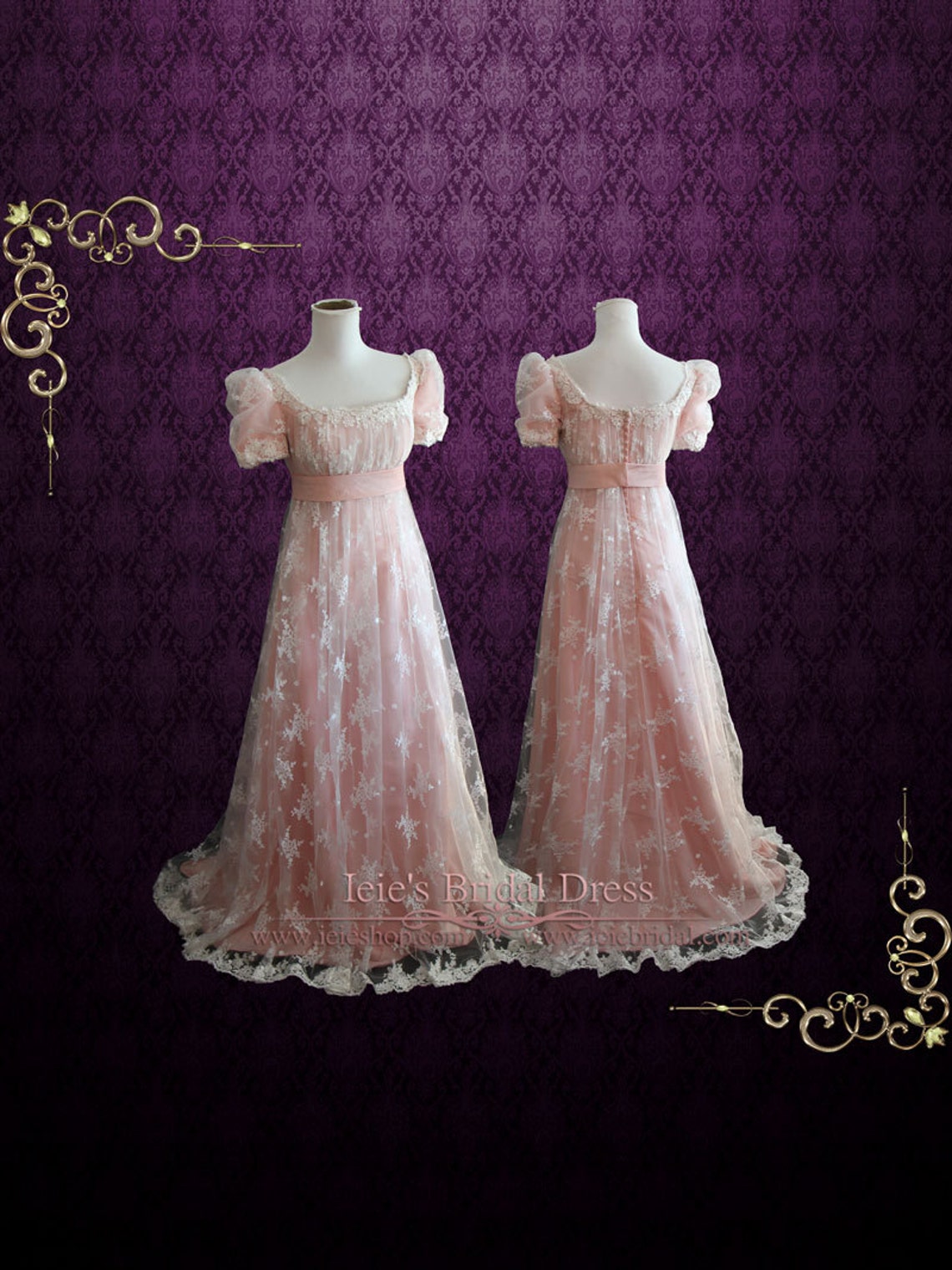 Regency Kleid Damen Empire Taille - Viktorianisches Ballkleid Gothic