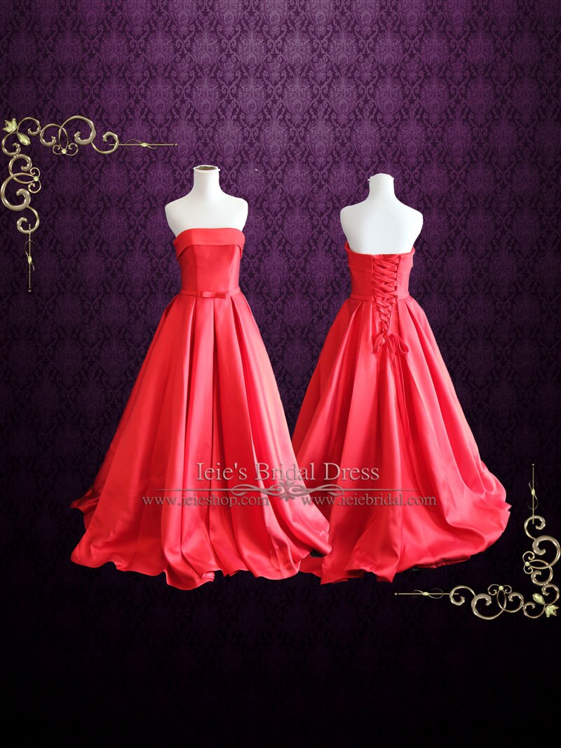 ruby red wedding dress