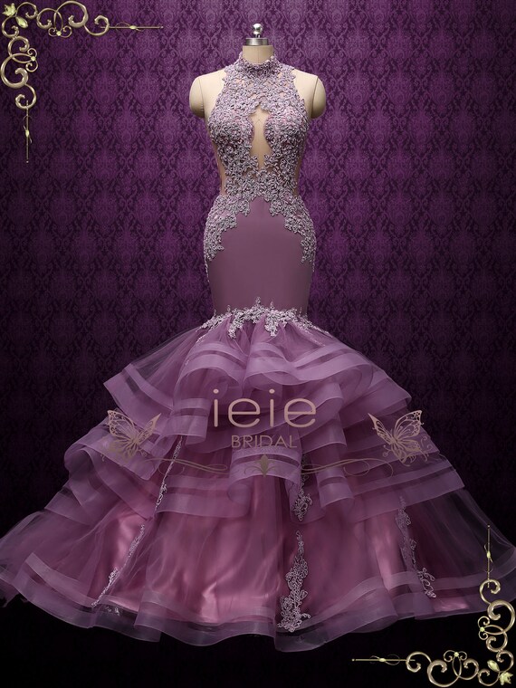 Sexy Purple Mermaid Wedding Dress With ...