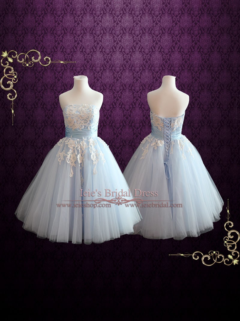 50s Wedding Dress Blue