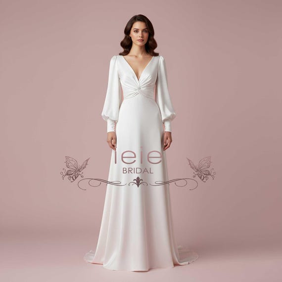 Custom Minimalist A-line Wedding Dress: Elegant Open Back Formal Gown - Etsy Custom Minimalist A-line Wedding Dress: Elegant Open Back Formal Gown - Etsy