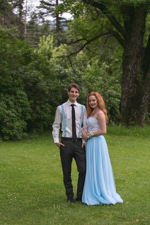 Tragerloses Blaues Spitze Abend Kleid Blaues Kleid Etsy