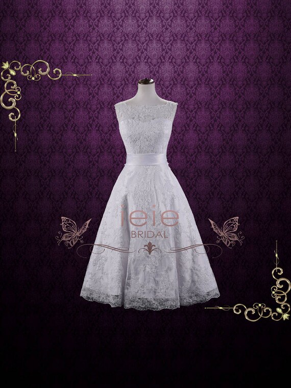 vintage boat neck wedding dress