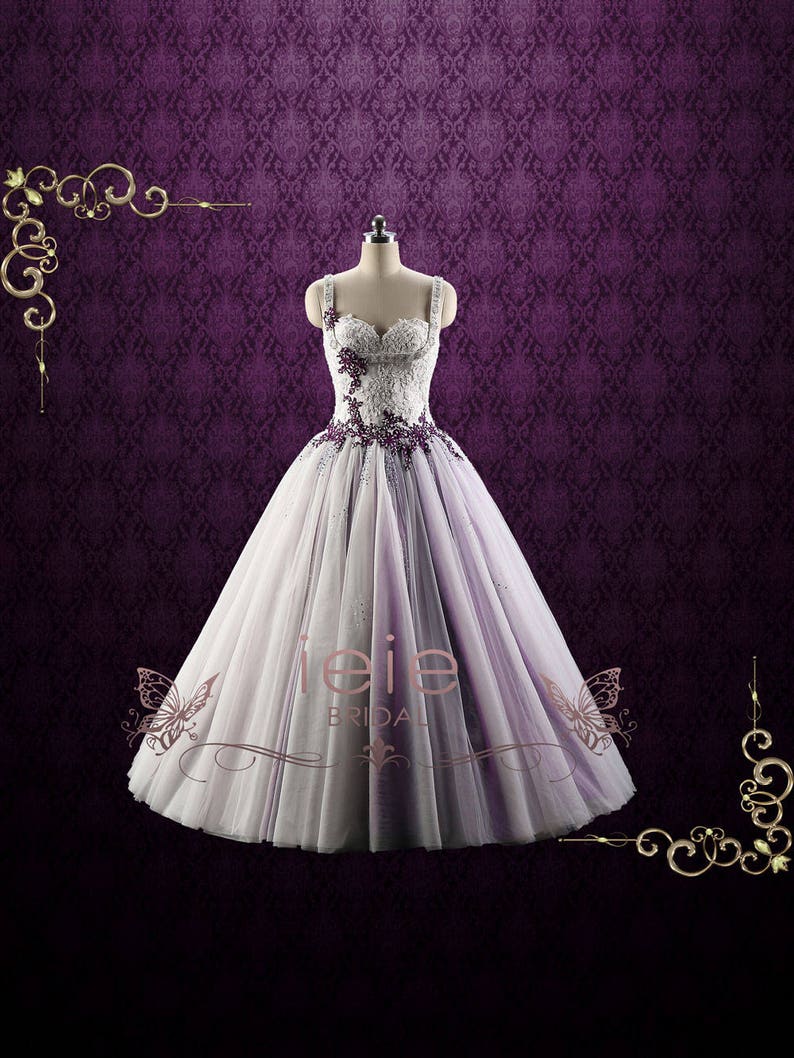 Purple Wedding Dresses with Color Accents