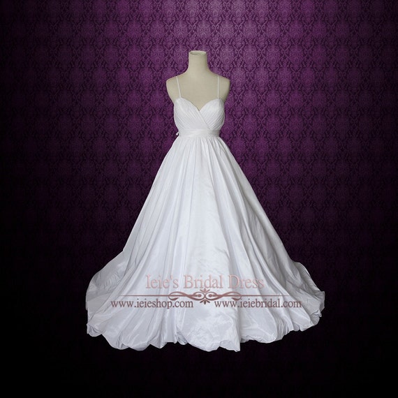 Empire Waist A Line Wedding Dress With Thin Straps And Crossed Etsy