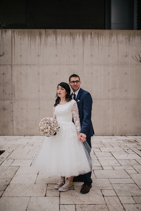 50s tea length wedding dress