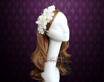 Bridal Flower Comb, Flower Wedding Hair Comb, Ivory Wedding Flower Hair Comb VG1033