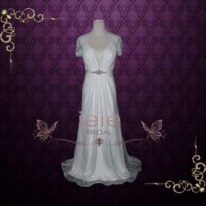 Wedding Dress, Boho Wedding Dress, Silk Wedding Dress, Vintage Style Chiffon Wedding Dress, Goddess Wedding Dress Ashley image 2