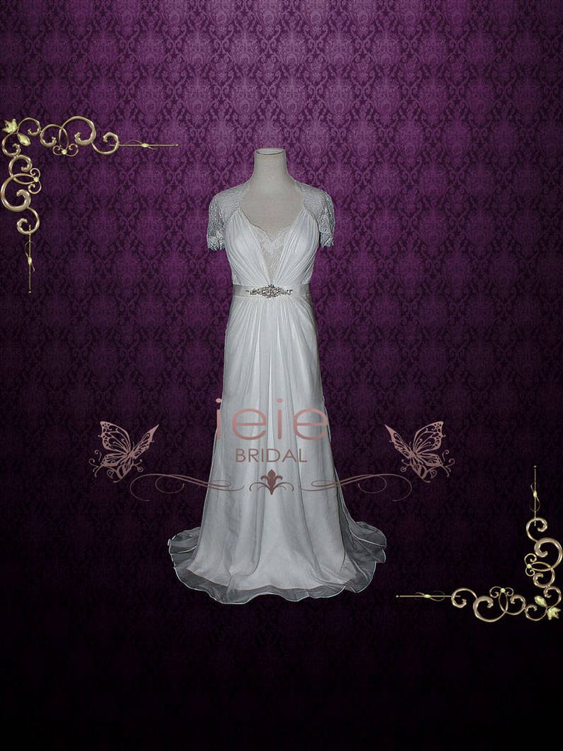 Wedding Dress, Boho Wedding Dress, Silk Wedding Dress, Vintage Style Chiffon Wedding Dress, Goddess Wedding Dress Ashley image 2
