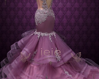 Sexy Purple Mermaid Wedding Dress With ...