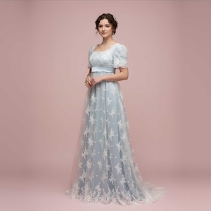 Blue Regency Empire Wedding Dress, Ball Dress, Vintage Style Dress, Formal Dress, Evening Dress, Prom Dress | HELENA