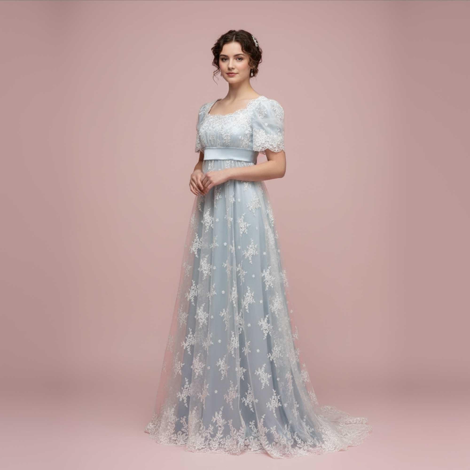 sachin and babi light blue dress Myra Champagne High-Neck Maxi Dress With Sash and Ruched Detailing – Club L  London main image 1