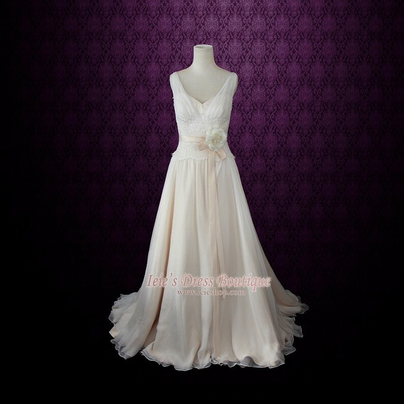 Chiffon Beach Wedding Dress Grecian Wedding Dress Silk Etsy