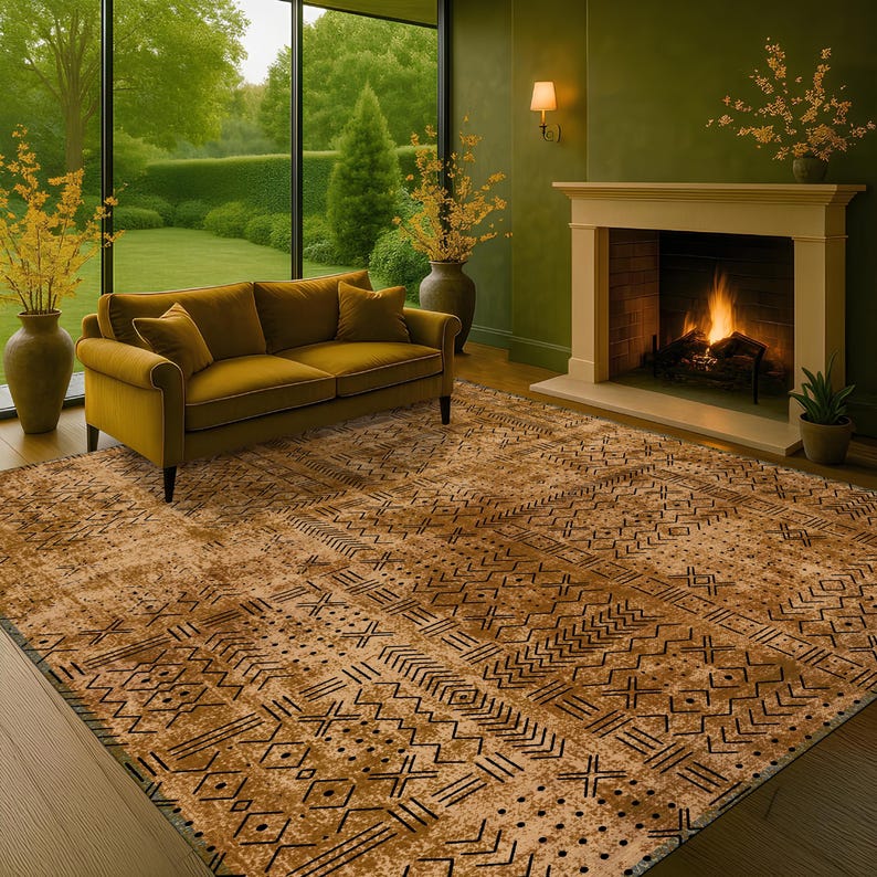 Posh Rug Designs Boho Chic Elegance Modern Design Rug, Decorative Unique Rug, Washable ...