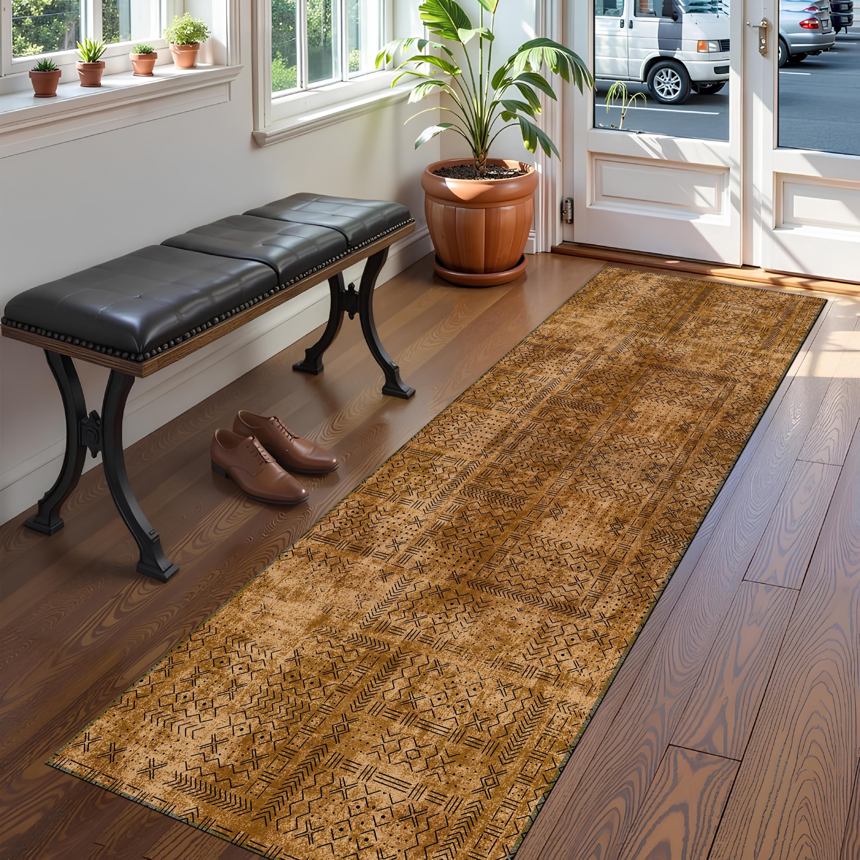 Posh Rug Designs Boho Chic Elegance Modern Design Rug, Decorative Unique Rug, Washable ...