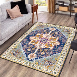 Turkish Decorative Rug, Unique Home Decor Rug, Washable Non-Slip Bohemian Area Rug, Turkish Distressed Large Rug 8x10, Rugs for Living Room