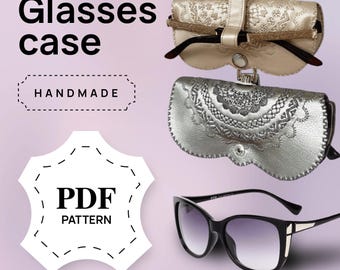 Quilted Glasses Case PDF Pattern: Eco-Leather Snap Closure Accessory