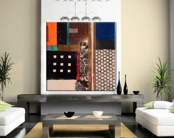 SALE!!!  Large Mixed Media Collage Painting by Kim Bosco