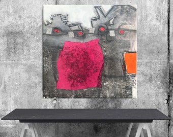 Sale!!! Large Mixed Media Abstract Art Contemporary Painting