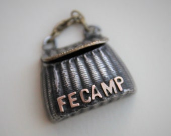 Antique French Souvenir Creel Fishing Basket Charm from Fecamp