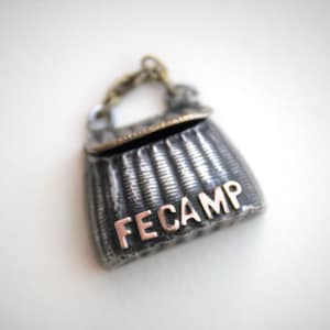 Antique French Souvenir Creel Fishing Basket Charm from Fecamp