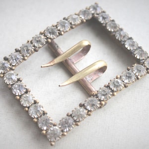 Large Victorian French Paste Buckle / Genuine Antique 1800s Belle Epoque Jeweled Sash Buckle