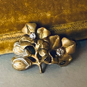 Antique Victorian Paste Flower Brooch / Antique Hair Ornament