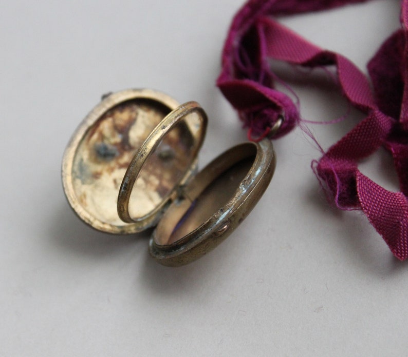 Rare Victorian Jeweled Butterfly Locket with Glass Door Inside Antique Garnet Paste Reliquary Locket