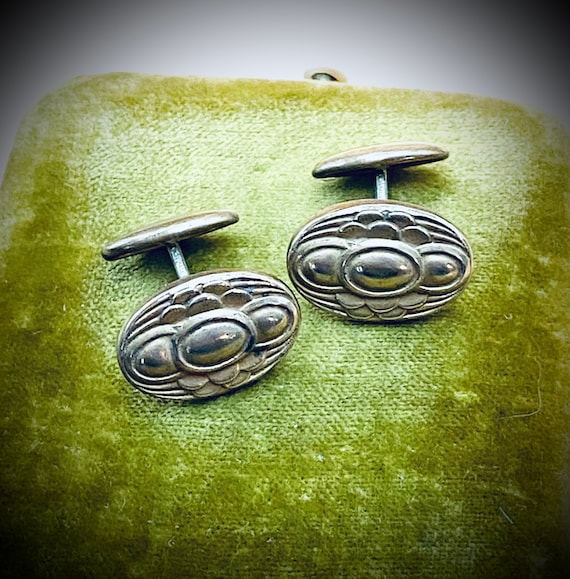 Victorian Entwined Dragon Scale Cuff Links / IOOF