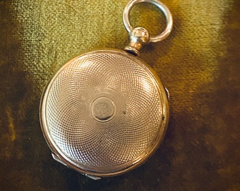 Victorian Engine Turned Pocket Watch Locket circa 1850
