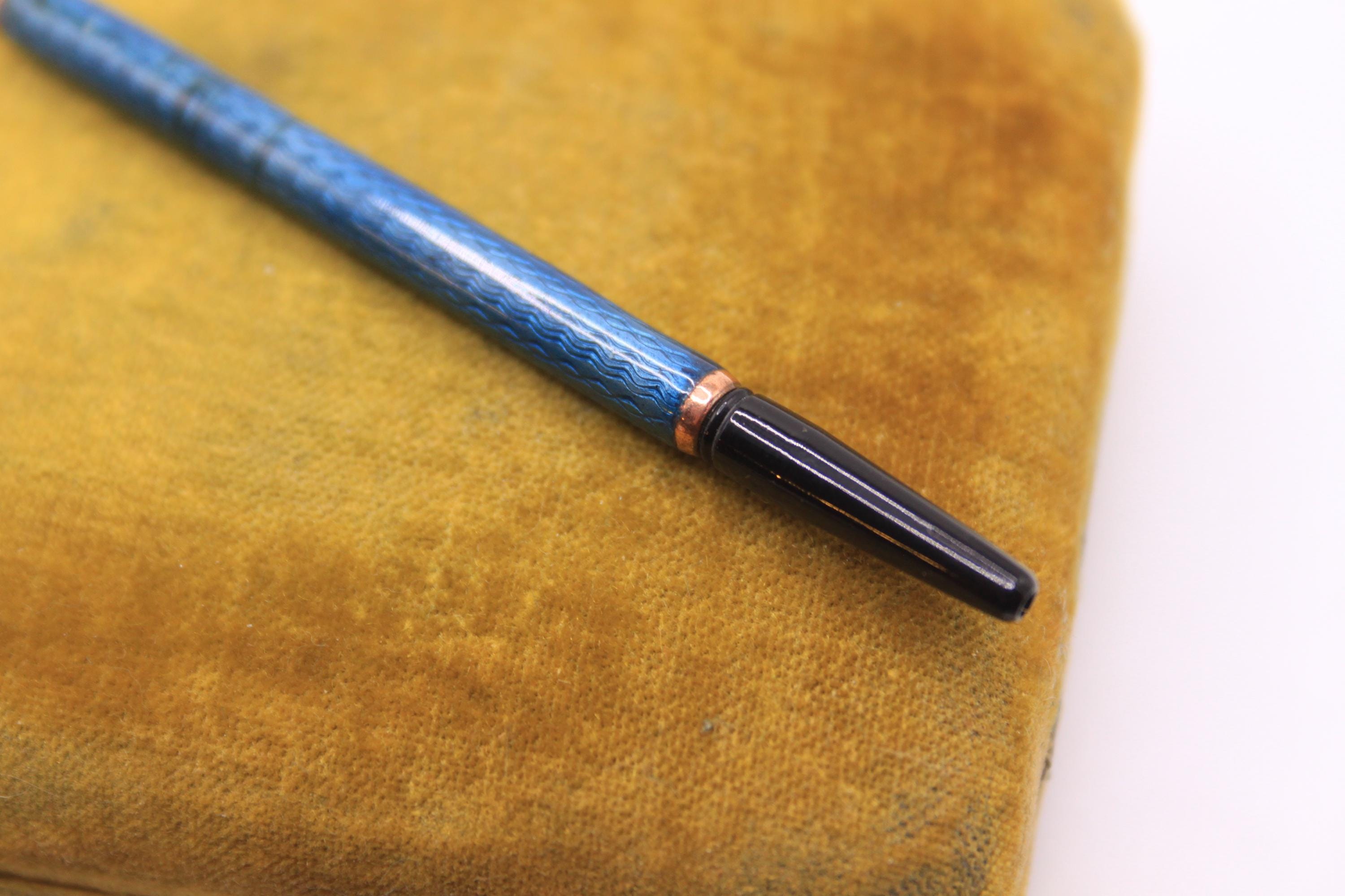 Antique Victorian Enameled Propelling Pencil / Chatelaine