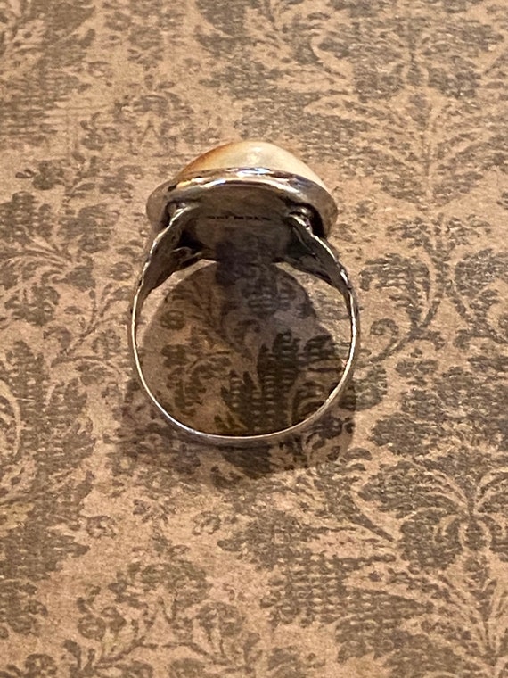 Victorian Sterling Operculum Shell Ring / Organic… - image 9