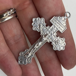 Antique Ornate and Highly Indulged Pardon Crucifix / Antique Catholic Relic Pope Pius X