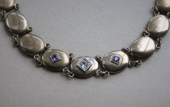 Victorian Paste Set Panel Bracelet / Antique Diam… - image 1