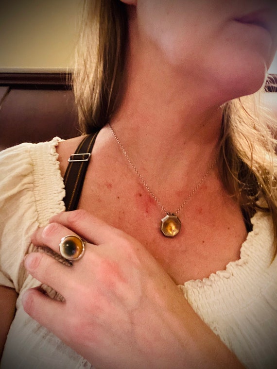 Victorian Sterling Operculum Shell Ring / Organic… - image 1